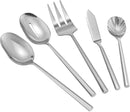 Silverware Serving Set 5-Piece Mirror Polished Stainless Steel Flatware Thick Handle Hexagon Cutlery Serving Utensils Set by CozyNest Decor