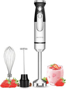 Immersion Blender Handheld,700W Hand Mixer Infinitely Variable Speeds,Multi-function Stainless Steel Stick Electric Kitchen Smoothie Blender with Detachable Whisk, Milk Frother,for Soup Puree by TinyTreasures Baby Boutique