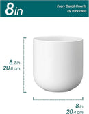 vancasso 8 Inch Ceramic Plant Pots, Planters with Drainage Hole, Flower Pots Planters Pots for Indoor Plants, Modern Indoor Decorative Garden Pot, Home Decor, White by GreenHaven Gardens