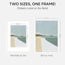Homeforia A3 Picture Frame White Wood, High-End Oak 11.7 x 16.5 White Poster Frames Matted to 8.3 by 11.7 Photo, 11.7x16.5 Size Wooden Frame with Mat 8.3x11.7 Print, Tempered Glass, Wall Kit, Set of 1 by CozyNest Decor