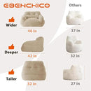 Bean Bag Chair for Adults with Pillow,Oversized Bean Bag Couch for Adults Chairs,Giant Lazy Couch Sofa Chairs with Filler,Large Reading Chair for Living Room Bedroom,Apricot by CozyNest Decor