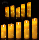 danip flameless Candle, with Embedded String Lights, 5-Piece LED Candles, with 10-Key Remote Control, 24-Hour Timer Function, Dancing Flame, Real Wax, Battery-Powered. (Ivory White) by CozyNest Decor
