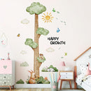 3D Cartoon Height Growth Chart for Kids Wall Stickers Removable DIY Jungle Animals and Plants Height Sticker Peel and Stick Sun White Clouds Wall Art Decor for Nursery Kids Bedroom Living Room by TinyTreasures Baby Boutique