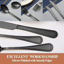20 Pcs Black Silverware Set for 4 with Simple Striped Handle Design, Food Grade Stainless Steel Flatware Set, Eating Utensils Sets Include Fork/Knife/Spoon, Cutlery Set, Dishwasher Safe by CozyNest Decor