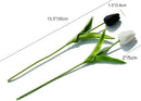 Mandy's Artificial Tulips 20 Stems Black and White PU Faux Flowers for Wedding Home Decor 13.5 Inch by CozyNest Decor