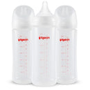 Pigeon PP Nursing Bottle Wide Neck, Anti-Colic, Streamlined Body, Natural Feel, Easy to Clean, 11.2 Oz (Pack of 3), Includes 3pcs L Nipples (6m+) by TinyTreasures Baby Boutique