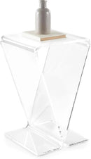 Clarte Acrylic V-Shaped End Table | Side Table for Living Room or Nighstand for Bedrooms | Premium Durable Glass-Like Design by CozyNest Decor