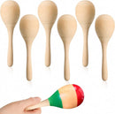 Leitee 6 Pcs DIY Wood Maracas Unfinished Hand Painted Maracas Party Favor Wooden Rumba Shakers Hand Percussion Rattles Musical Instruments with Clear Sound for Kid Adult(Log Color) by TinyTreasures Baby Boutique