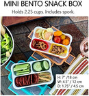kinsho Snack Containers - SMALL Bento Lunch Boxes for Kids Girls Boys | MINI Leak-proof Box, Portion Container for School | Blue Navy Aqua Orange 4 Pack by TinyTreasures Baby Boutique