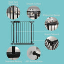 WAOWAO Baby Gate 43.31-48.03" Extra Wide Pressure Mounted Walk Through Swing Auto Close Safety Black Metal Toddler Kids Child Dog Pet Puppy for Stairs,Doorways,Kitchen by TinyTreasures Baby Boutique