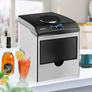 COSTWAY 2 in 1 Countertop Ice Maker Built-in Water Dispenser, 48LBS per Day, S/M/L Size Ice Cube, 5LBS Ice Storage Basket, Fast 6 Mins, Stainless Steel Ice Machine with Extendable Chilled Water Spout by CozyNest Decor