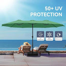 GREEN PARTY 15 ft Rectangle Patio Umbrella with Base Included, Double-Sided Table Umbrella with Crank, Large Outdoor Umbrellas for Patio Poolside Garden Backyard, Mint Green by GreenHaven Gardens