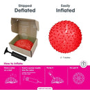 Edushape Original Sensory Ball for Baby - 7" Deflated with Pump, Transparent Red, Enhances Gross Motor Skills for Kids 6 Months & Up by TinyTreasures Baby Boutique