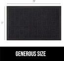GORILLA GRIP 100% Waterproof All-Season WeatherMax Doormat US Designed Natural Rubber, Stain and Fade Resistant, Low Profile Indoor Outdoor Door Mats, Easy Clean Patio Mat, 17x29, Midnight Maze by CozyNest Decor