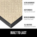 GORILLA GRIP 100% Waterproof All-Season WeatherMax Doormat, 47x35, US Designed Natural Rubber, Stain and Fade Resistant, Low Profile Indoor Outdoor Door Mats, Easy Clean Patio Mat, Modern Latte by CozyNest Decor