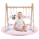 Wooden Play Gym with Mat, Foldable Baby Activity Gyms for Infants Newborn Baby Girl and Boy, Tummy Time Baby Infant Toys 0-6 6-12 Months (Rabbit) by TinyTreasures Baby Boutique