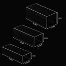 Square Acrylic Display Risers 3pcs, Clear Showcase Shelves for Collectibles, Funko Pop Figures, Perfumes, Cupcake, Candy Dessert - 3''x4''x5'' by CozyNest Decor