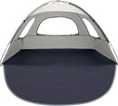 WhiteFang Beach Tent Anti-UV Portable Sun Shade Shelter for 3/4/6/8 Person, Extendable Floor with 3 Ventilating Mesh Windows Plus Carrying Bag, Stakes and Guy Lines by TinyTreasures Baby Boutique