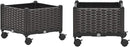 Barton 2 Pieces Rolling Garden Bed Brown Plastic w/Self-Watering Design Outdoor Elevated Planter Box Kit Wheels Mobile by GreenHaven Gardens