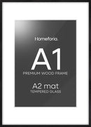Homeforia Black Wood A1 Frame, High End Oak 23.4 x 33.1 Black Wooden Poster Frames Matted to 16.5 by 23.4 inches Photo, A1 Size Large Wood Picture Frame with Mat A2, Tempered Glass, Wall Kit, Set of 1 by CozyNest Decor