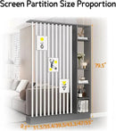 Wall Room Divider, Storage Cabinet Storage Display with Shelves, Modern Freestanding Wood Room Divider Screen, Wall Privacy Screens for Home Decorative (Grey+White,31.5" L x 9.5" W x 79.5" H) by CozyNest Decor