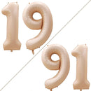 GOER Number 19 Balloons for 19th Birthday Sweet 19 Party Decorations,42 Inch Jumbo Foil Helium 91 Balloons for 91st Birthday Party Decoration (Caramel) by TinyTreasures Baby Boutique