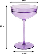 Colored Coupe Glass 7OZ Set Of 4 Colorful Champagne Cocktail Glasses Fancy Manhattan by The Wine Savant