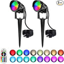 RGBW Spotlight Outdoor 12W LED Warm White Landscape Lights 120V Landscape Lighting with 3-Pin US Plug Waterproof Spot Lights Outdoor for Yard Garden Patio Lawn Decorative(2Pack) by GreenHaven Gardens