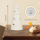 White Ceramic Lighthouse Statue Lamp - Light House Book Shelf Decor Aesthetic,Beach Themed Room Decor,Nautical Coastal Ocean Decor for Home Bedroom Bathroom Living Room by CozyNest Decor