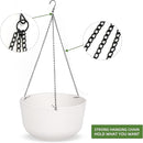 Dexceder 9.8 Inch Self Watering Hanging Planters Indoor Outdoor, Thickened Hanging Basket Flower Plant Pot (2 Pack, White) by CozyNest Decor