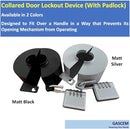 Door Knob Lockout Device. (Matt Black, 1 Padlock Included). Door Handle Lock - Prevents Doorknobs from Turning and Access to Keyhole. Childproof Door Knob Cover. by TinyTreasures Baby Boutique