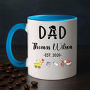 Dad EST 2026 Coffee Mug Gift For First Time Dad or Soon To Be Father, Customized Best Daddy Ever Accent Cup Gift For New Papa Father Grandfather, Personalized Year Name Papa White Ceramic Mug 11 15Oz by TinyTreasures Baby Boutique