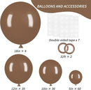RUBFAC 129pcs Brown Balloons Different Sizes 18 12 10 5 Inches for Garland Arch Kit, Premium Boho Coffee Brown Latex Balloon for Birthday Party Graduation Wedding Anniversary Baby Shower Decoration by TinyTreasures Baby Boutique