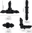 UOIENRT 110 PCS Irrigation Fittings, 1/4" Tubing with 50pcs Couplings, 20pcs Elbows, 30pcs Tees and 10pcs End Plugs for Drip or Sprinkler Systems by GreenHaven Gardens