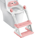 2 In 1 Potty Training Toilet Seat & Toddler Step Stool, Bottom Triangle Stability Toddler Toilet Seat, Adjustable Step & Seat Height Potty Seats (Pink) by TinyTreasures Baby Boutique