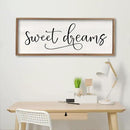 comurdyo Sweet Dreams Wall Decor Above Bed Sign 40" x 15" Master Bedroom Wooden Antique Framed Large Rustic Farmhouse Guest Room Beautiful Simple Hanging Plaque Over Bed Wall Art (Wood) by CozyNest Decor