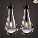 Modern Raindrop Pendant Lights Set of 2, Bronze Pendant Lights Kitchen Island, Black Pendant Light Island Lights for Kitchen Chandeliers for Living Room Bathroom Bedroom Hallway,Bulb Included by CozyNest Decor