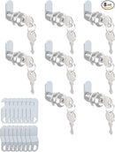 8 Packs Drawer and Cabinet Locks (Keyed Different) Secure Important Files, 1-1/8Inch 30mm Cam Locks with 3 pcs Different Lock Plates for Cabinet Cupboard File Drawer Mailbox Dresser Kitchen by TinyTreasures Baby Boutique