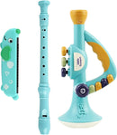 Generic Toddler Musical Instruments Toy, Trumpet, Harmonica, Recorder Flute for Kids Baby, Musical Toys Set for Children, Gifts for Boys Girls Ages 2 3 4 5, Blue by TinyTreasures Baby Boutique
