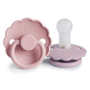 FRIGG Daisy SilkySoft Silicone Baby Pacifier | Made in Denmark | BPA-Free (Baby Pink/Soft Lilac, 6-18 Months) by TinyTreasures Baby Boutique