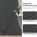 Easy-Going Blackout Curtains for Bedroom, Solid Thermal Insulated Grommet and Noise Reduction Window Drapes, Room Darkening Curtains for Living Room, 2 Panels(46x84 in, Dark Gray) by CozyNest Decor