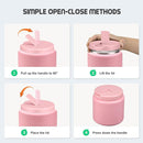 26oz Soup Thermo for Hot Food Kids with Buckle Lid Insulated Vacuum Food Jar Wide Mouth Leakproof Stainless Steel Lunch Container (Pink) by TinyTreasures Baby Boutique