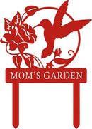 Personalized Metal Sign with Stake, Custom Hummingbird Garden Sign for Outdoor, Patio, Farmhouse Decoration, Lawn Yard Art, Bird Flower Garden Decor by CozyNest Decor