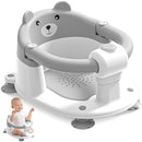 Baby Bath Seat for Babies 6 Months & up, Non-Slip Toddler Bath Seats for Babies Sitting Up, Safe Infant & Newborn Bathtub Chair with 4 Suction Cups & Soft Cushion for Shower,Gray by TinyTreasures Baby Boutique