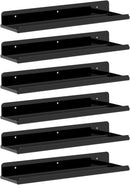 Lifewit Floating Shelves for Wall, 6 Pack Black Acrylic Shelf 15" Room Decor for Bookcase/Vinyl Record Display/Photo/Picture in Bedroom, Living Room, Bathroom, Kitchen Storage and Organization by TinyTreasures Baby Boutique