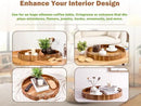 Extra Large Round Ottoman Coffee Table Tray, 22" Big Kitchen Serving Trays for Huge Ottoman Counter Giant Decorative Organizer, Huge Wood Serveware Tray with Built-in Handle for Big Job by CozyNest Decor