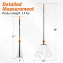 Leaf Rake for Lawns, Adjustable Garden Rake for Leaves with Long Handle, 61 Inches by GreenHaven Gardens