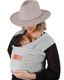 Baby Wrap Carrier - Premium Cotton Baby Carrier Wrap for Newborn to Toddler- Infant Carrier- Baby Holder One Size Fits All with Front Pocket (Grey) by Max&so by TinyTreasures Baby Boutique