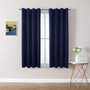 ChrisDowa Grommet Blackout Curtains for Bedroom and Living Room - 2 Panels Set Thermal Insulated Room Darkening Curtains (Navy Blue, 52W x 63L) by CozyNest Decor