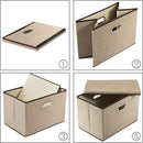 PRANDOM Extra Large Collapsible Storage Bins with Lids [3-Pack] Linen Fabric Foldable Storage Baskets Boxes Organizer Containers Cube with Cover for Bedroom Closet Office Nursery (22.8x15.75x13.8) by TinyTreasures Baby Boutique